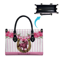 Kentucky Horse Racing Leather Bag Run For The Rose