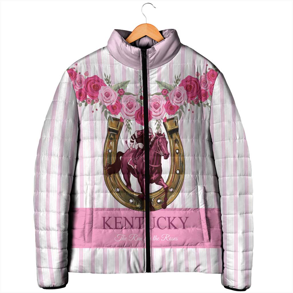 Personalized Kentucky Horse Racing Padded Jacket Run For The Rose