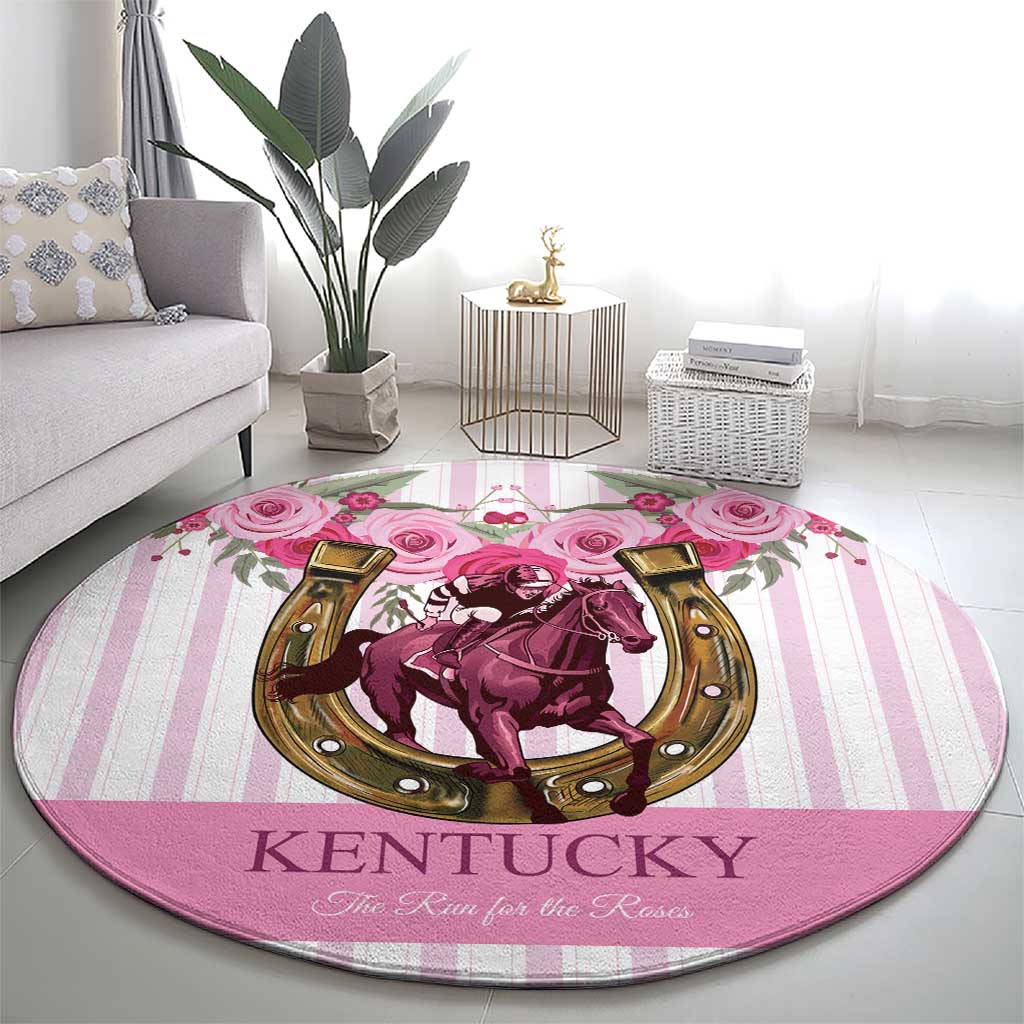 Kentucky Horse Racing Round Carpet Run For The Rose