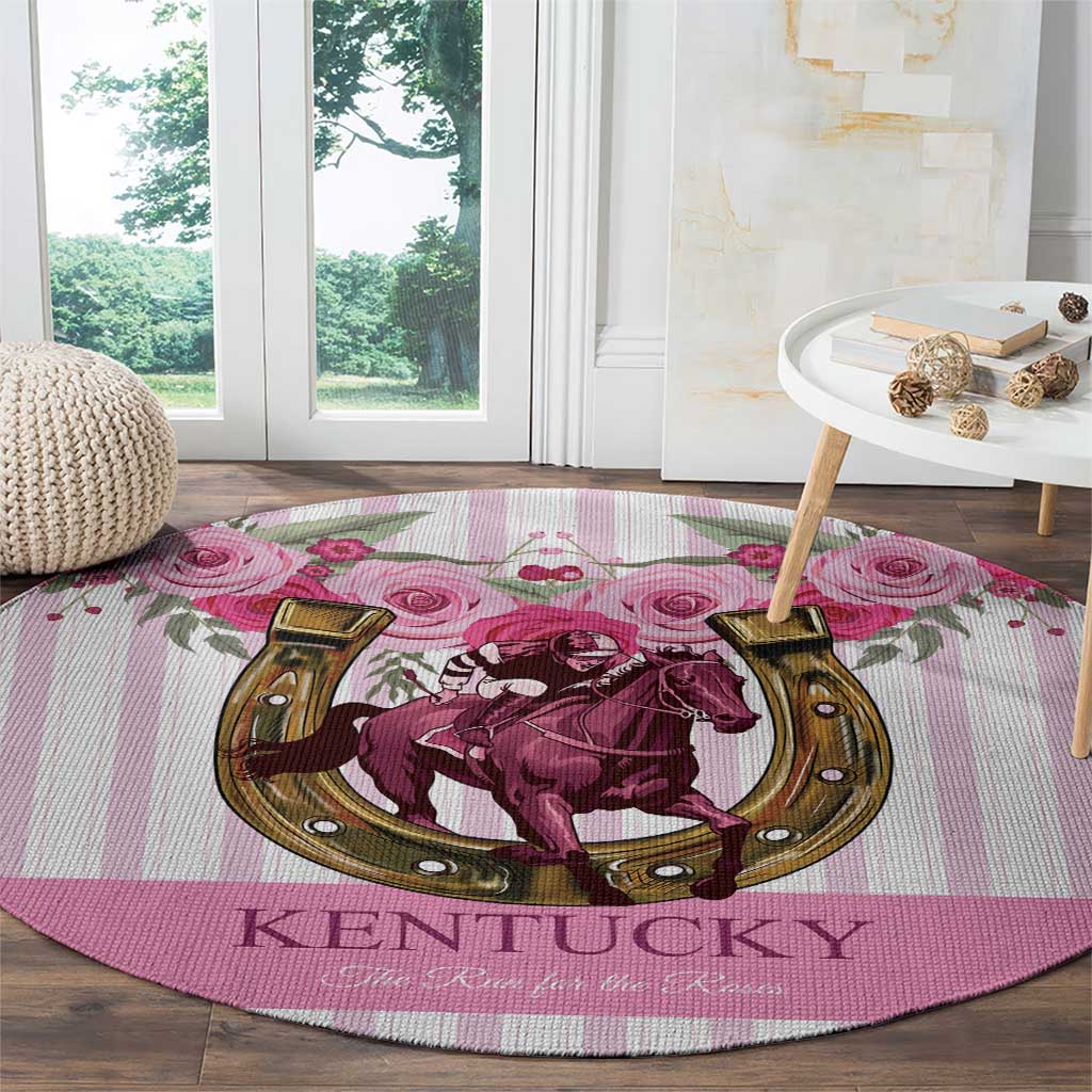 Kentucky Horse Racing Round Carpet Run For The Rose