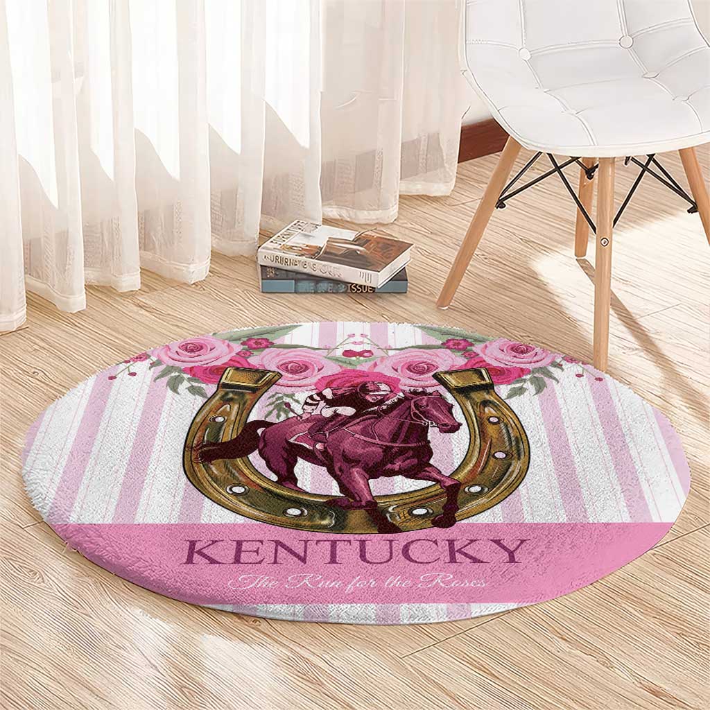 Kentucky Horse Racing Round Carpet Run For The Rose