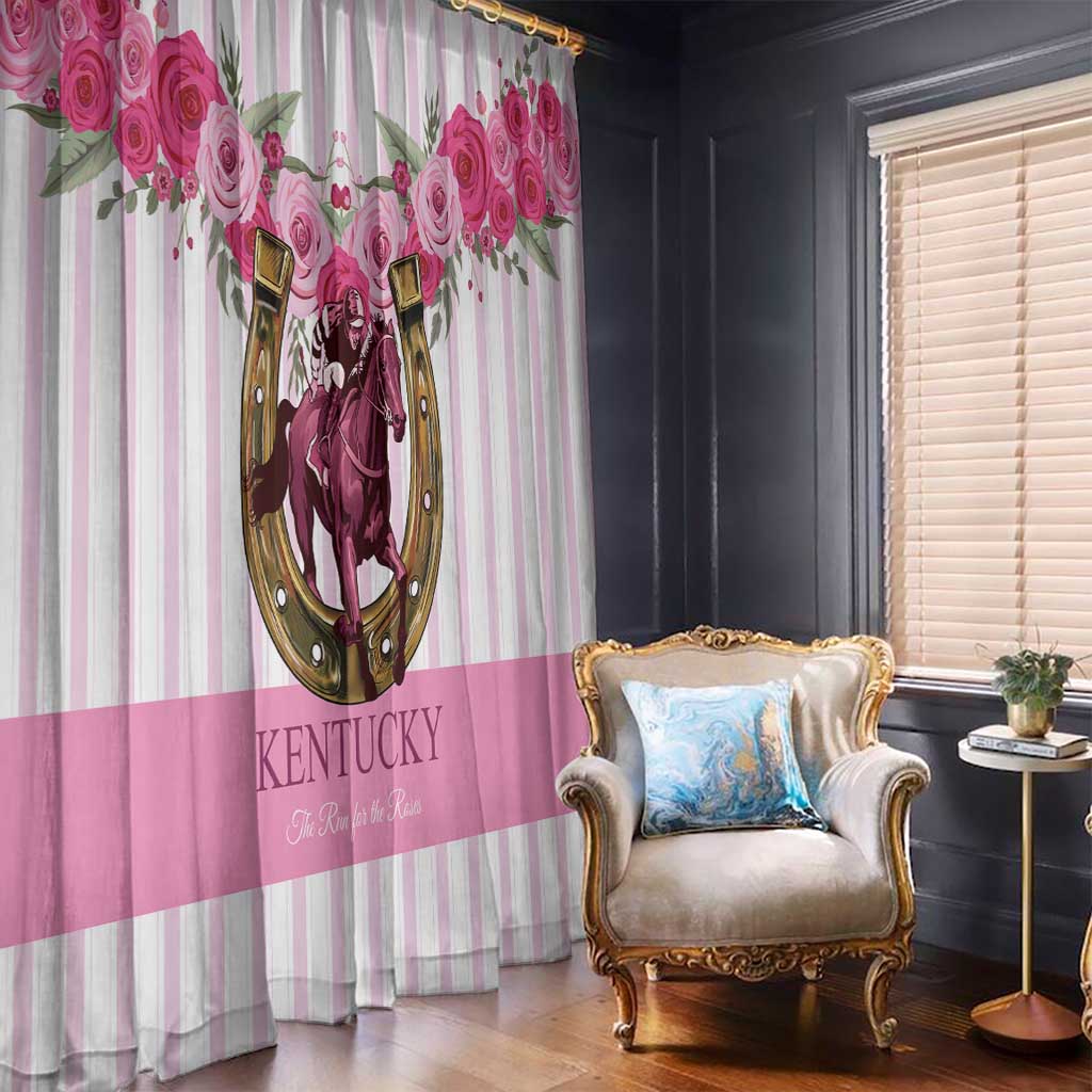 Kentucky Horse Racing Window Curtain Run For The Rose