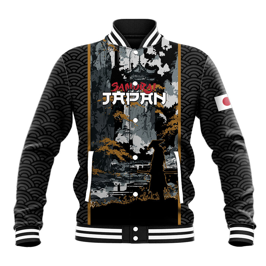 Custom Baseball Japan Samurai Baseball Jacket Black Grunge Vintage