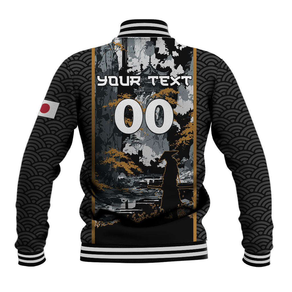 Custom Baseball Japan Samurai Baseball Jacket Black Grunge Vintage