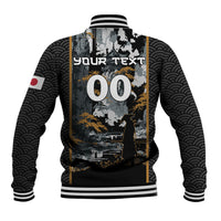 Custom Baseball Japan Samurai Baseball Jacket Black Grunge Vintage