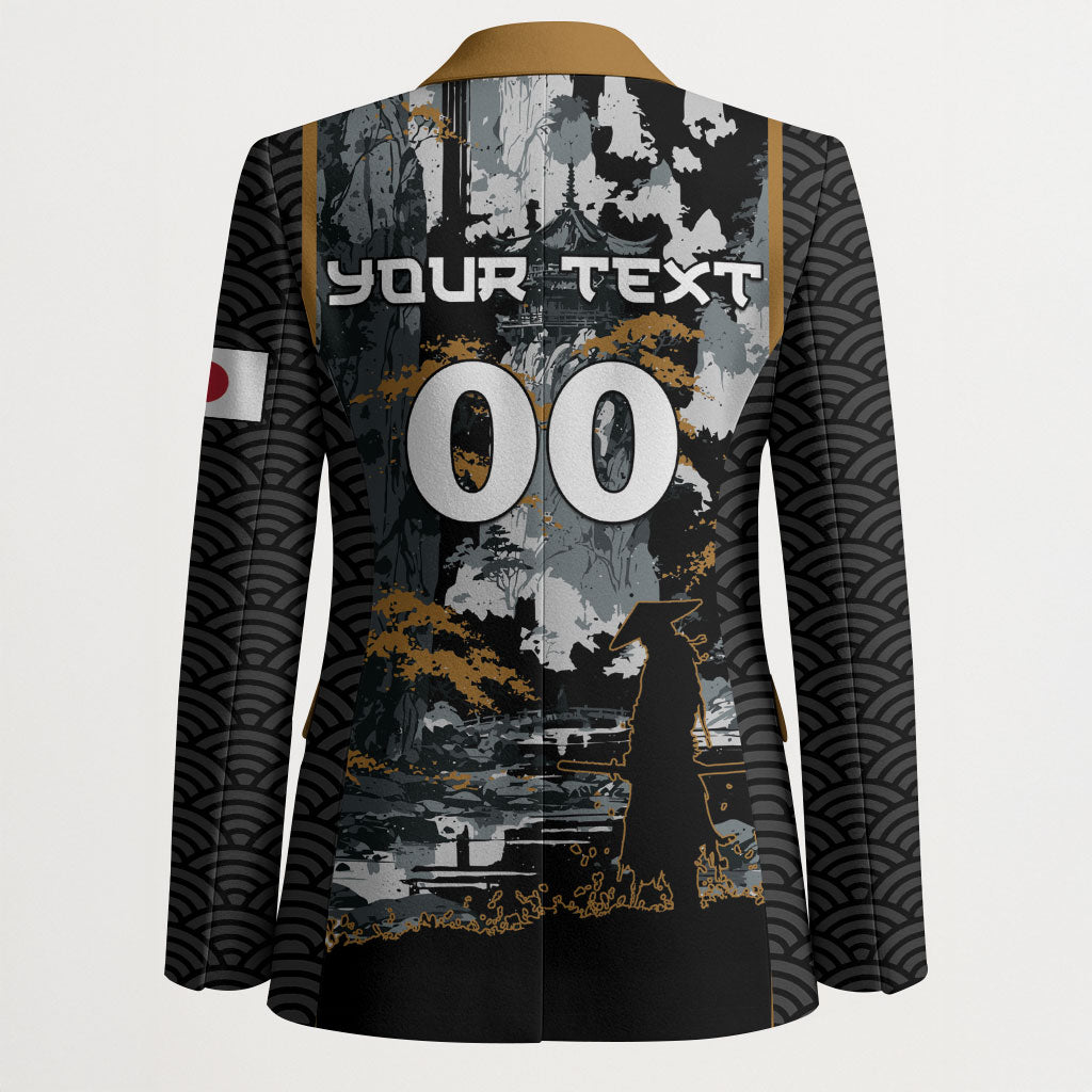 Custom Baseball Japan Samurai Blazer Black Grunge Vintage