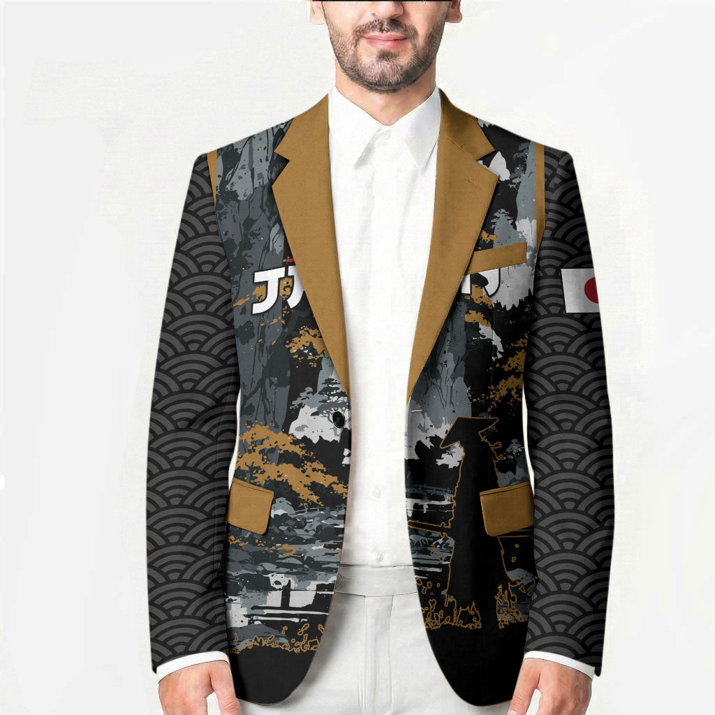 Custom Baseball Japan Samurai Blazer Black Grunge Vintage