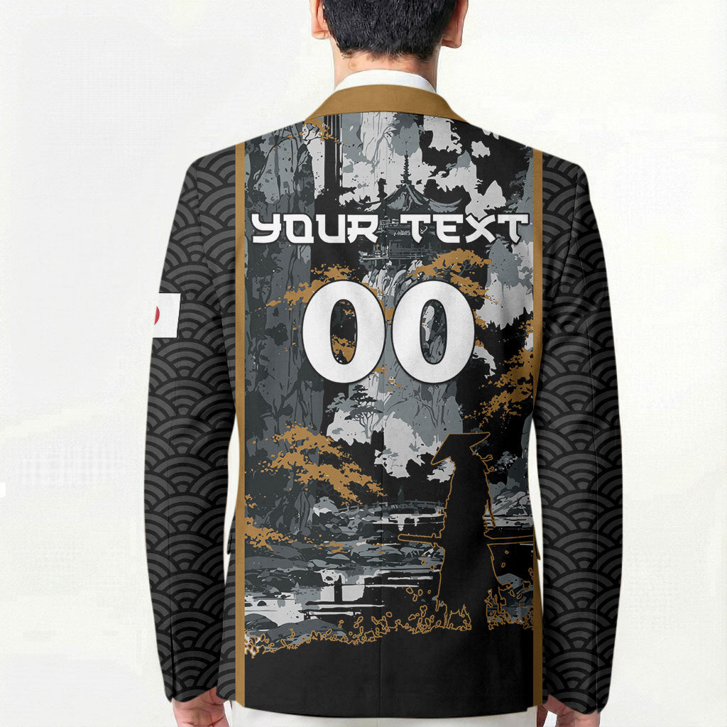 Custom Baseball Japan Samurai Blazer Black Grunge Vintage