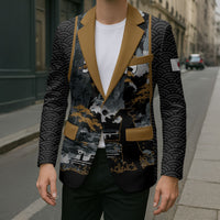 Custom Baseball Japan Samurai Blazer Black Grunge Vintage