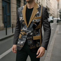 Custom Baseball Japan Samurai Blazer Black Grunge Vintage