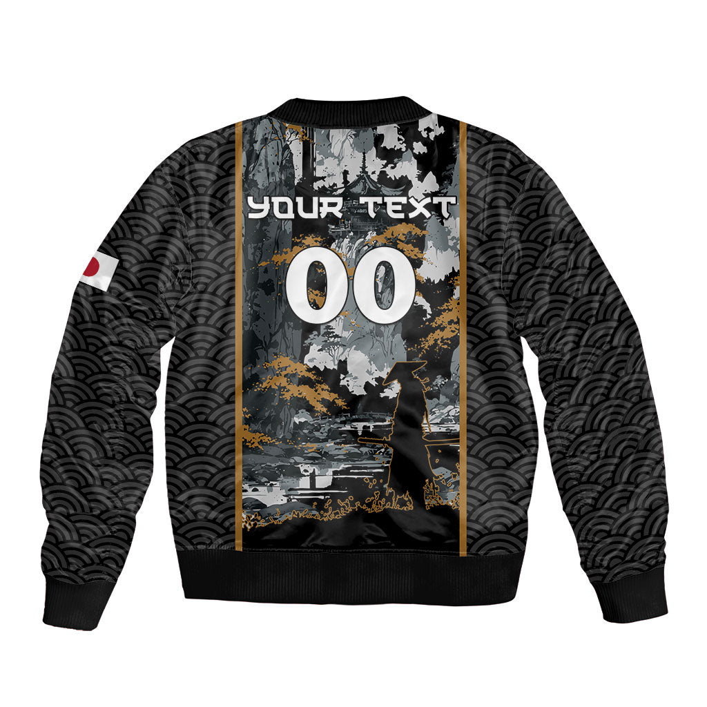 Custom Baseball Japan Samurai Bomber Jacket Black Grunge Vintage