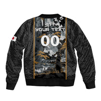 Custom Baseball Japan Samurai Bomber Jacket Black Grunge Vintage