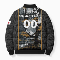 Custom Baseball Japan Samurai Bomber Puffer Jacket Black Grunge Vintage