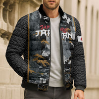 Custom Baseball Japan Samurai Bomber Puffer Jacket Black Grunge Vintage