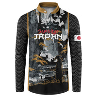 Custom Baseball Japan Samurai Button Sweatshirt Black Grunge Vintage