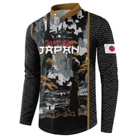 Custom Baseball Japan Samurai Button Sweatshirt Black Grunge Vintage
