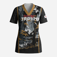 Custom Baseball Japan Samurai Scrub Top Black Grunge Vintage