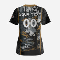 Custom Baseball Japan Samurai Scrub Top Black Grunge Vintage