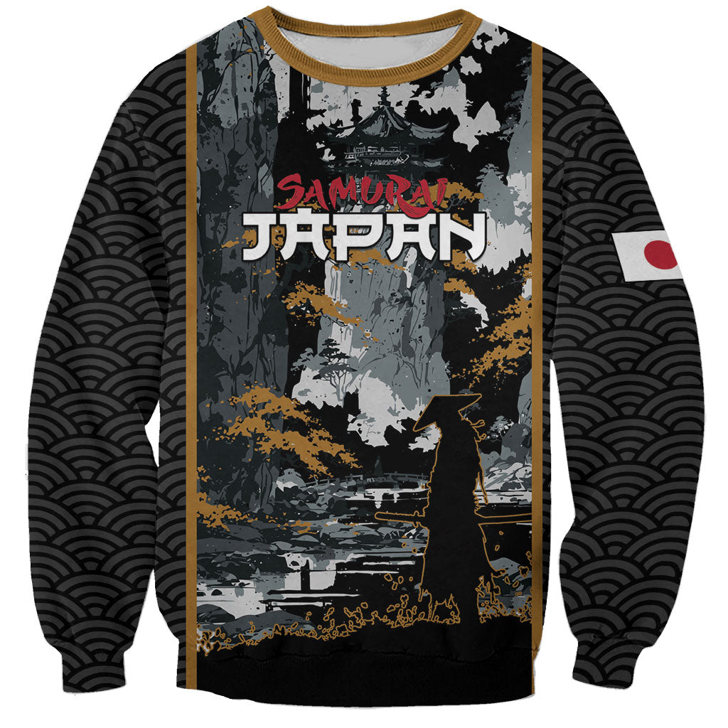 Custom Baseball Japan Samurai Sweatshirt Black Grunge Vintage