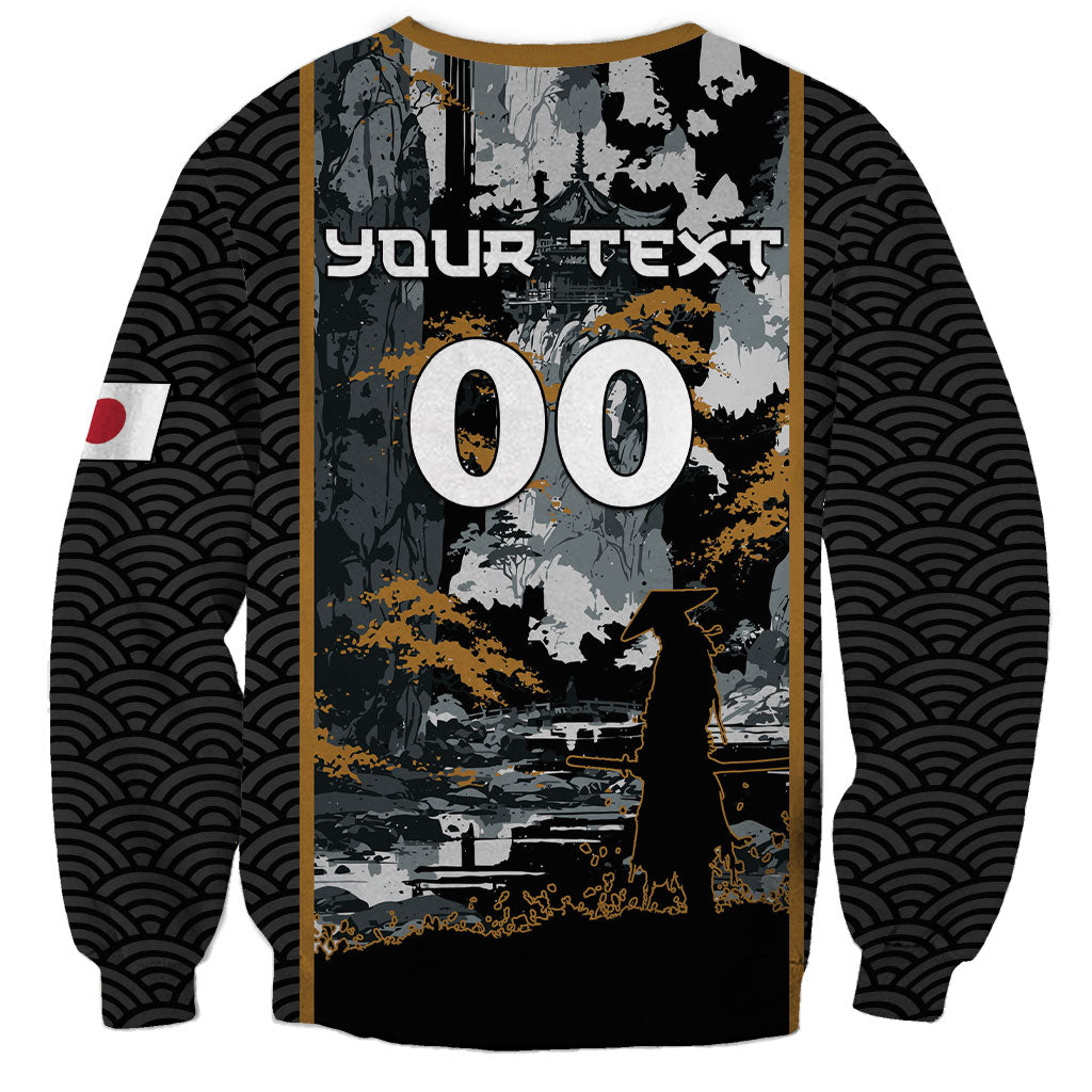 Custom Baseball Japan Samurai Sweatshirt Black Grunge Vintage