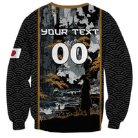 Custom Baseball Japan Samurai Sweatshirt Black Grunge Vintage