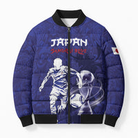 Custom Japan Samurai Blue 2026 Football Bomber Puffer Jacket Go Champion