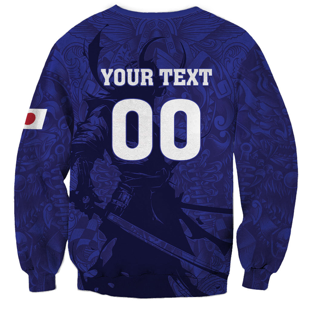 Custom Japan Samurai Blue 2026 Football Sweatshirt Go Champion