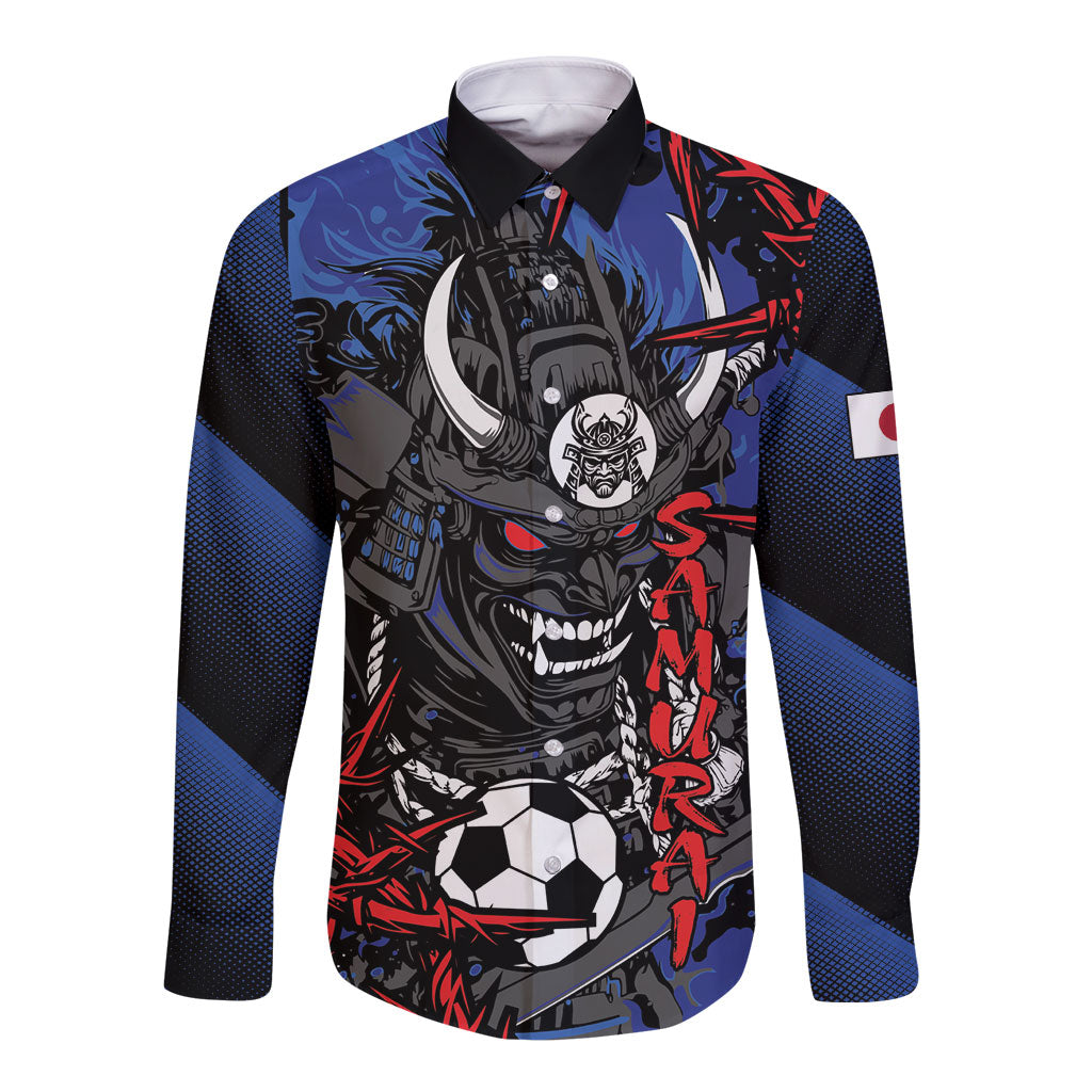 Personalised Japan Samurai 2026 Football Long Sleeve Button Shirt Come To Fight