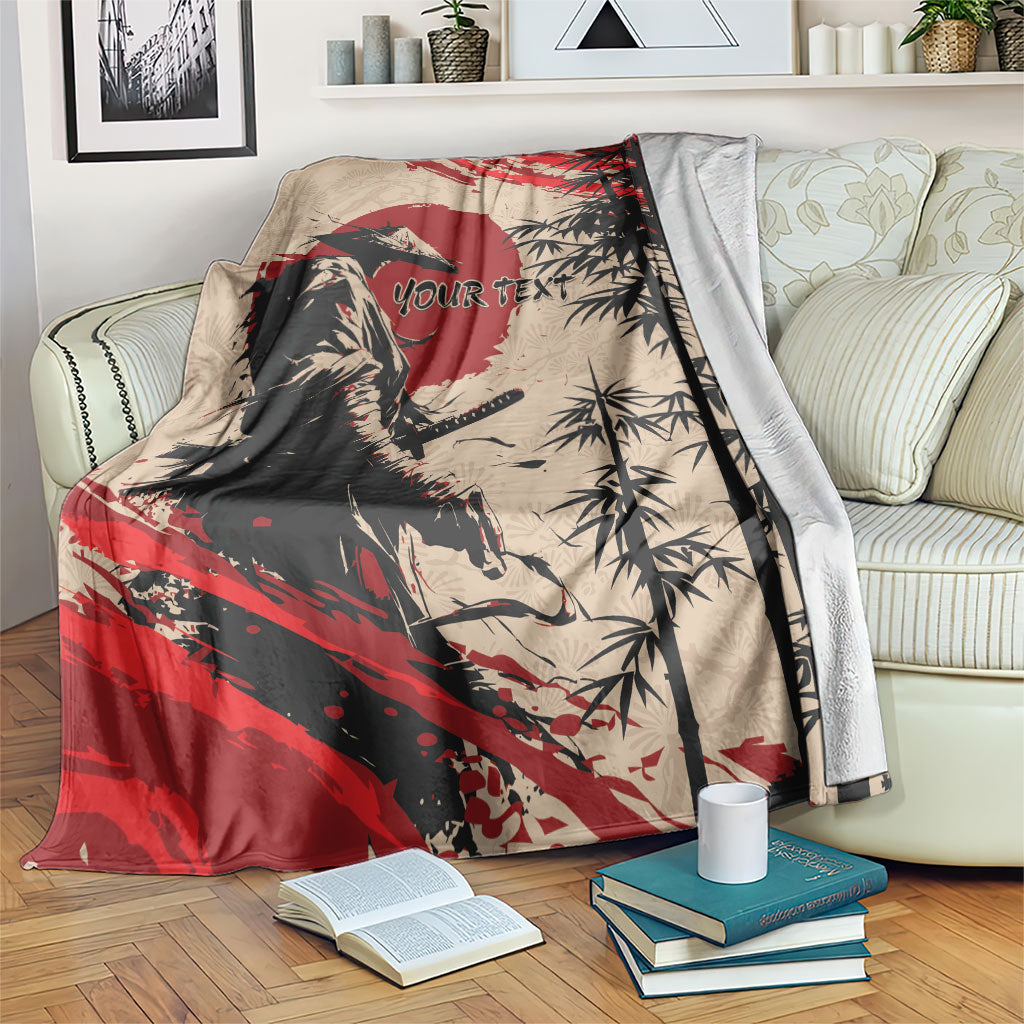 Personalised Japan Samurai Vintage Blanket Honor Defines Strength