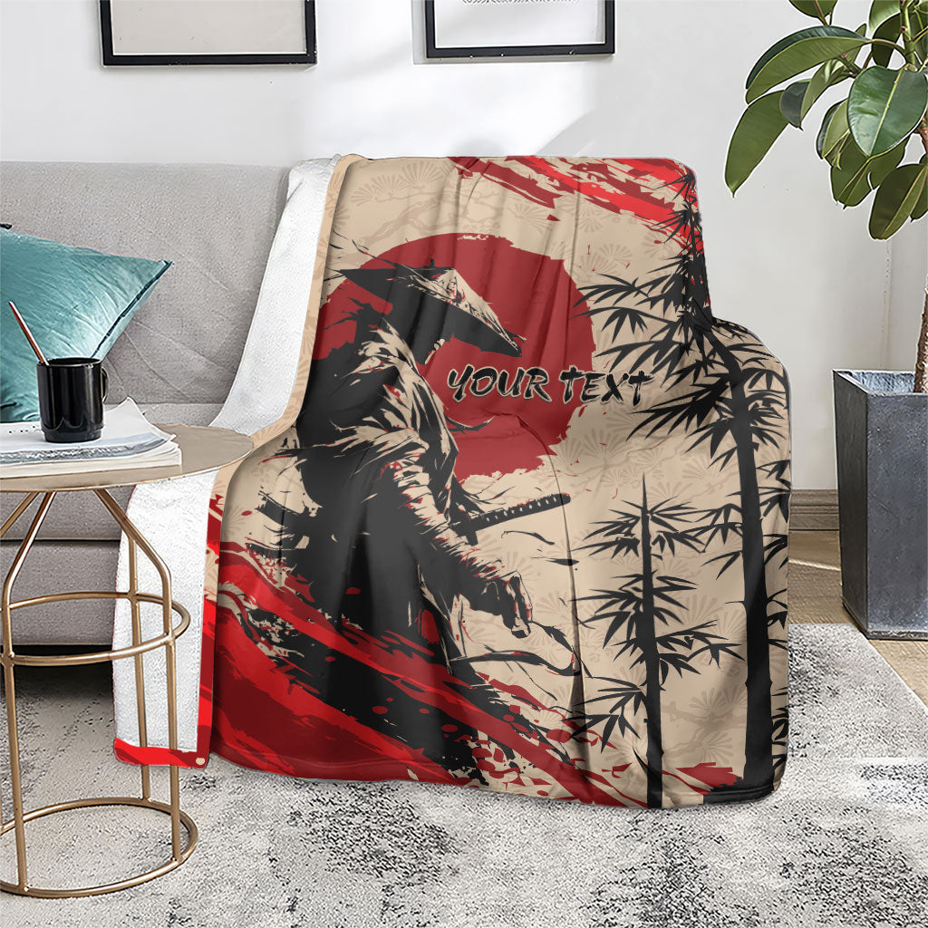Personalised Japan Samurai Vintage Blanket Honor Defines Strength