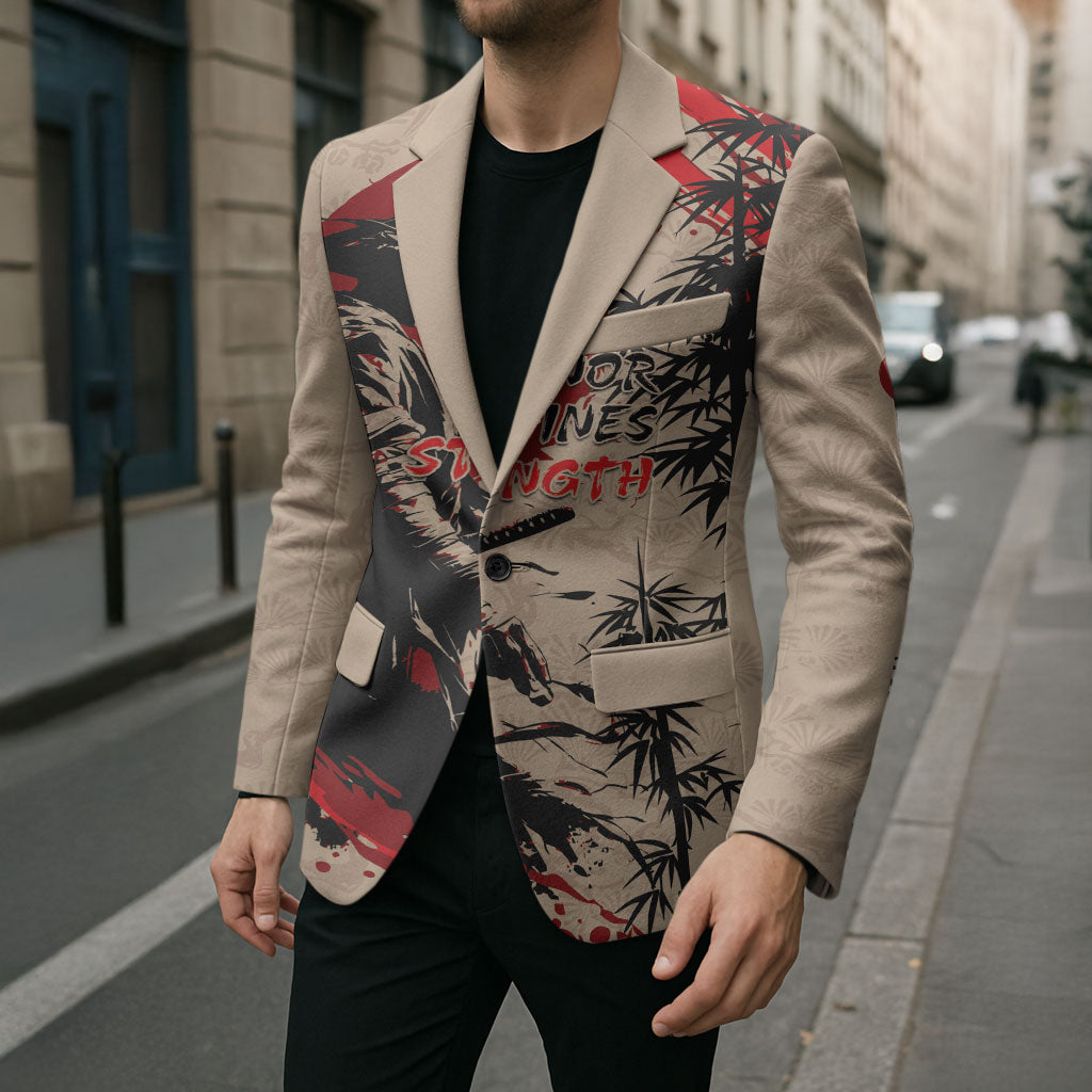 Personalised Japan Samurai Vintage Blazer Honor Defines Strength