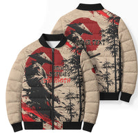 Personalised Japan Samurai Vintage Bomber Puffer Jacket Honor Defines Strength