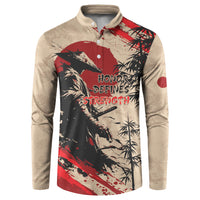 Personalised Japan Samurai Vintage Button Sweatshirt Honor Defines Strength
