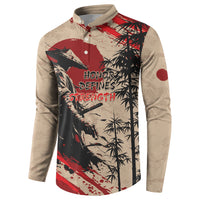 Personalised Japan Samurai Vintage Button Sweatshirt Honor Defines Strength