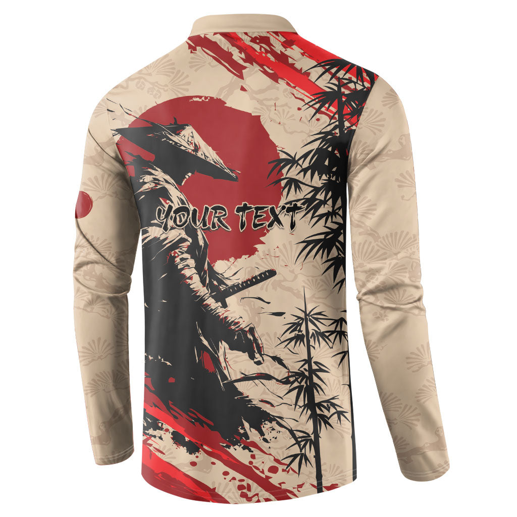 Personalised Japan Samurai Vintage Button Sweatshirt Honor Defines Strength