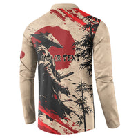 Personalised Japan Samurai Vintage Button Sweatshirt Honor Defines Strength