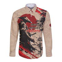 Personalised Japan Samurai Vintage Long Sleeve Button Shirt Honor Defines Strength