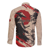 Personalised Japan Samurai Vintage Long Sleeve Button Shirt Honor Defines Strength