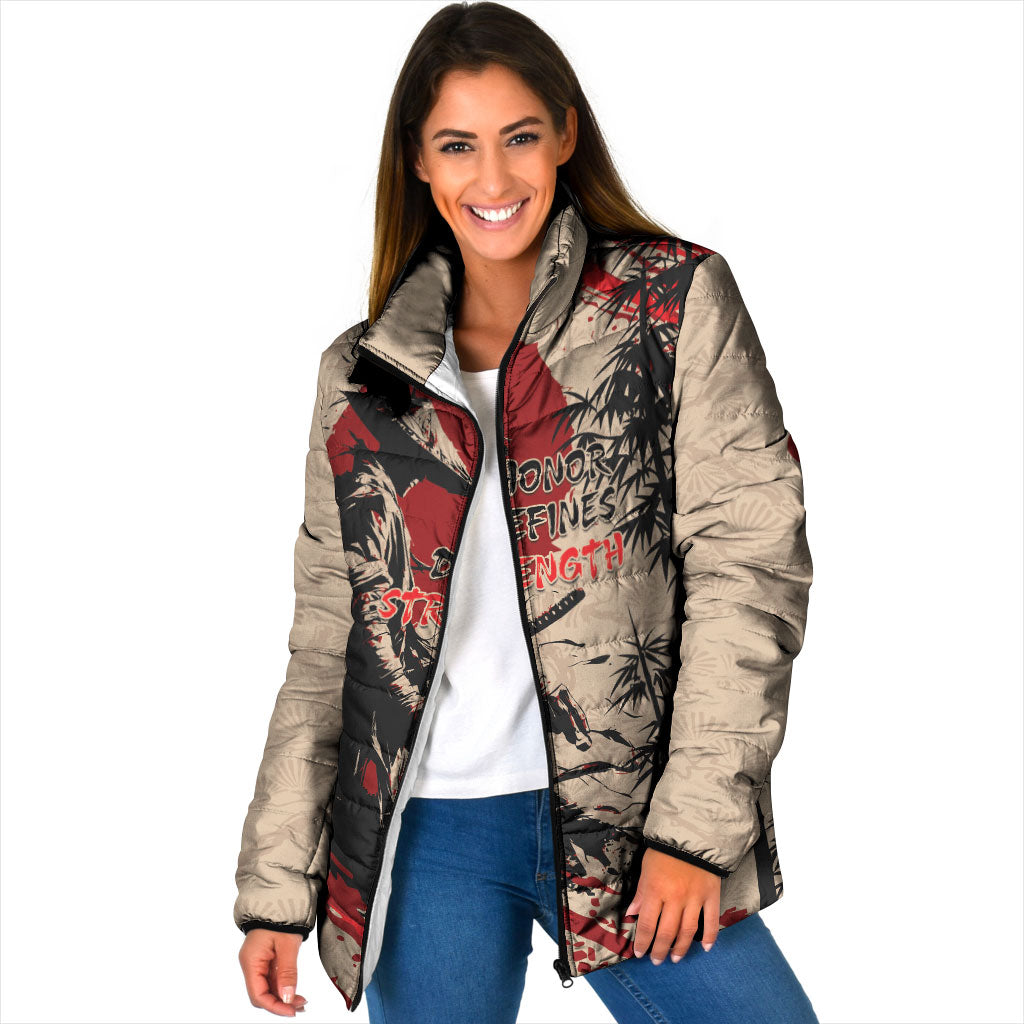Personalised Japan Samurai Vintage Padded Jacket Honor Defines Strength