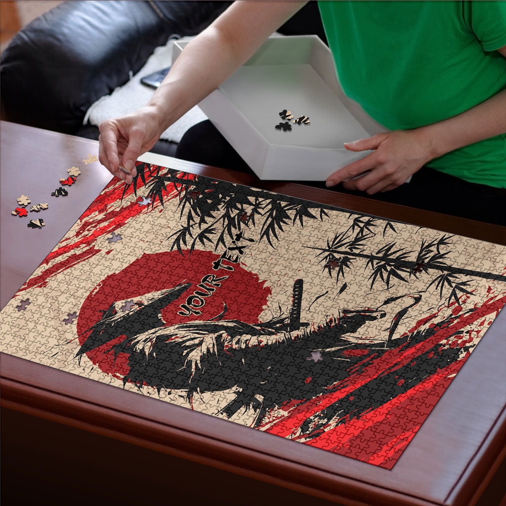 Personalised Japan Samurai Vintage Puzzle Honor Defines Strength