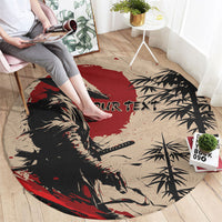 Personalised Japan Samurai Vintage Round Carpet Honor Defines Strength