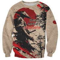 Personalised Japan Samurai Vintage Sweatshirt Honor Defines Strength