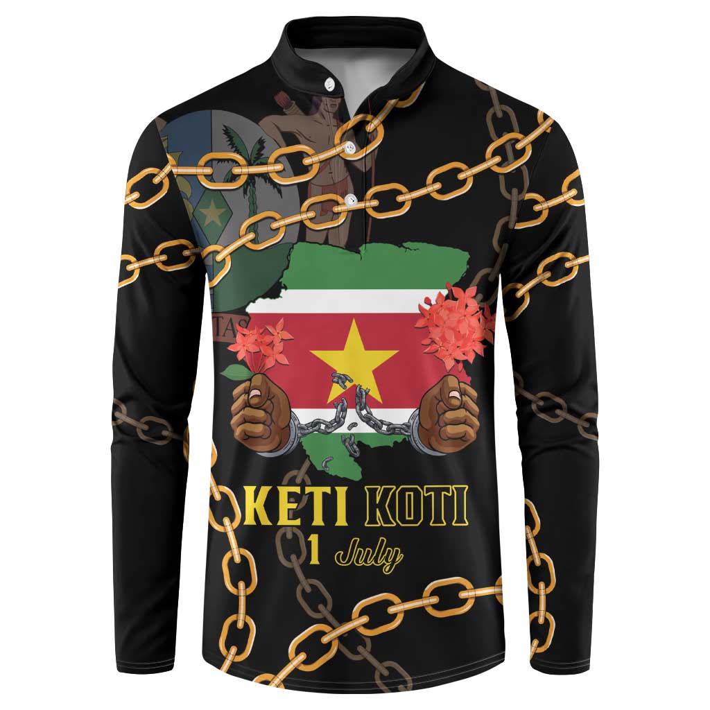 Suriname Keti Koti Button Sweatshirt Kettingsnijden Prisiri Manspasi - Wonder Print Shop