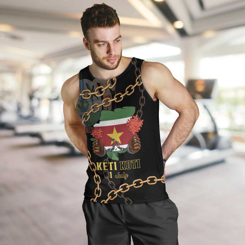 Suriname Keti Koti Men Tank Top Kettingsnijden Prisiri Manspasi - Wonder Print Shop