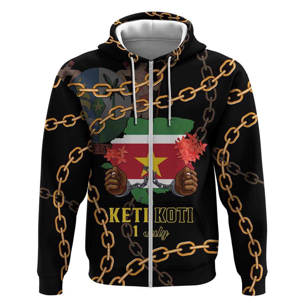 Suriname Keti Koti Zip Hoodie Kettingsnijden Prisiri Manspasi - Wonder Print Shop