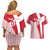 Custom Danmark 2024 Football Couples Matching Off Shoulder Short Dress and Hawaiian Shirt We are Red We are White We are Danish Dynamite - Wonder Print Shop