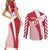 Custom Danmark 2024 Football Couples Matching Short Sleeve Bodycon Dress and Long Sleeve Button Shirt We are Red We are White We are Danish Dynamite - Wonder Print Shop