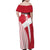 Custom Danmark 2024 Football Family Matching Off Shoulder Maxi Dress and Hawaiian Shirt We are Red We are White We are Danish Dynamite - Wonder Print Shop