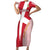 Custom Danmark 2024 Football Short Sleeve Bodycon Dress We are Red We are White We are Danish Dynamite - Wonder Print Shop