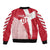 Custom Danmark 2024 Football Sleeve Zip Bomber Jacket We are Red We are White We are Danish Dynamite - Wonder Print Shop